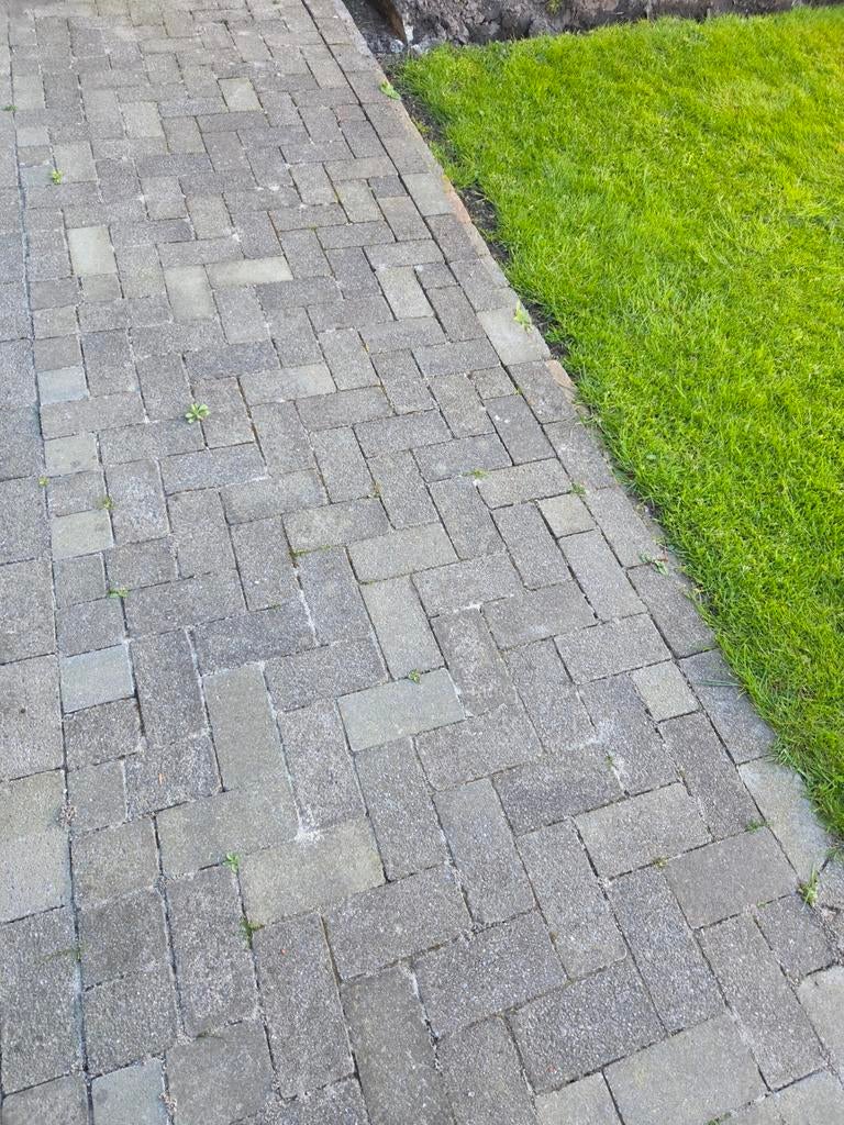 Betonklinkers grijs/zwart - ruim 42 m², Ophalen, Gebruikt, Klinkers, 10 m² of meer