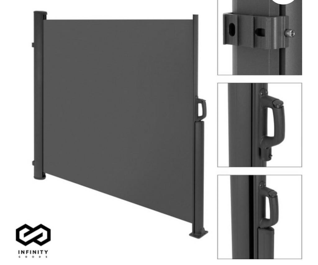 Windscherm uitschuifbaar, Ophalen, Aluminium, Zo goed als nieuw, 200 cm of meer