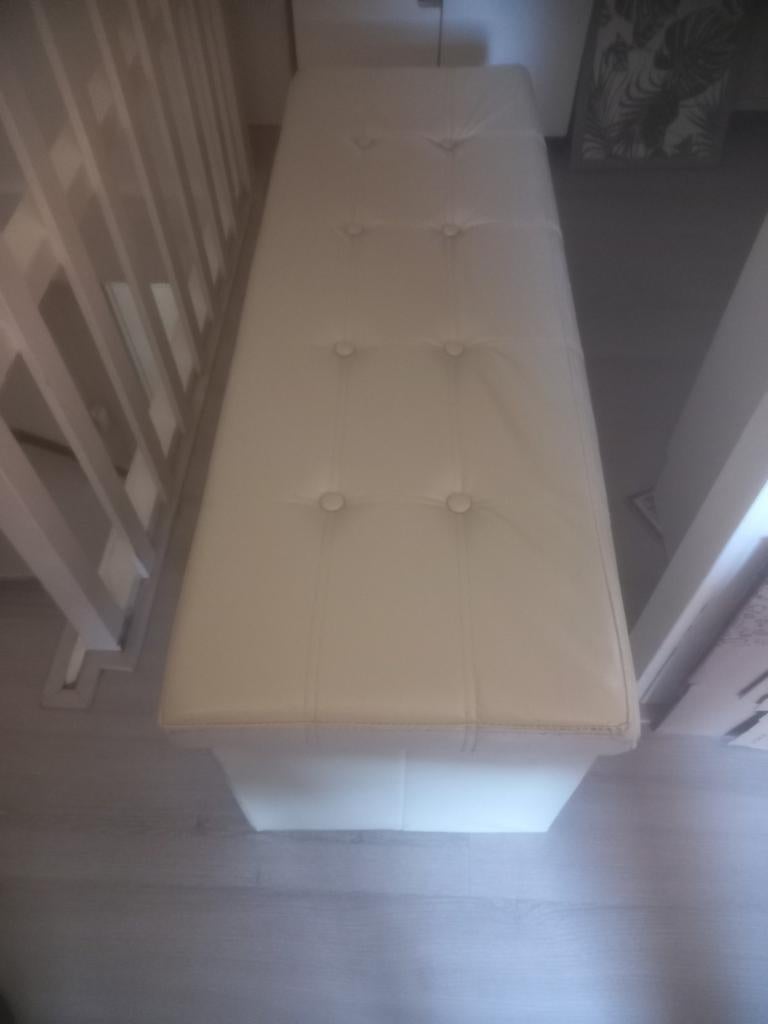 Beige opvouwbaar bedbankje / poef- 108x38,5 cm, Gebruikt, Minder dan 50 cm, Ophalen of Verzenden, 100 tot 125 cm