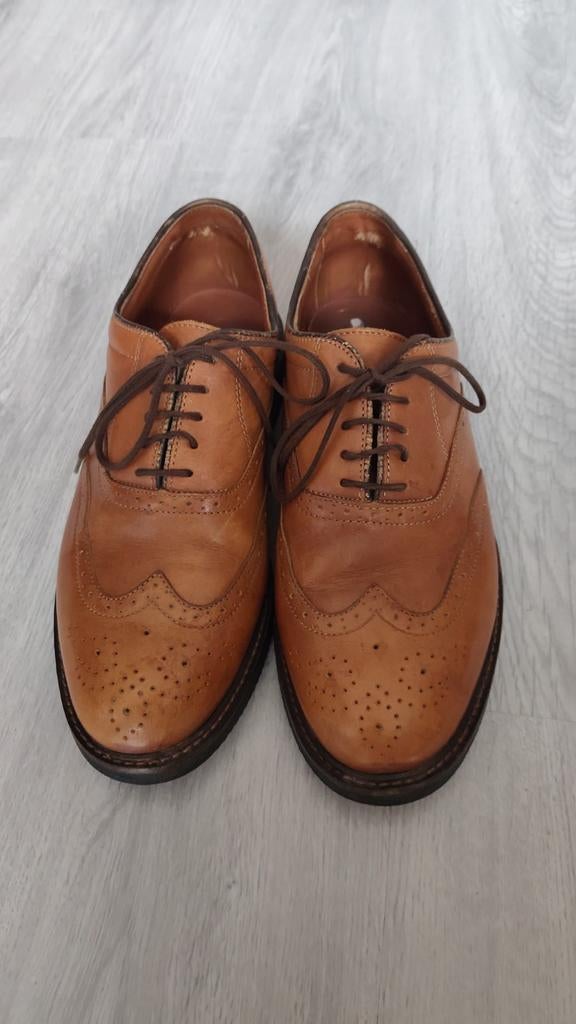 Vintage Eddie Bauer Bruine Leren Brogues - Maat 43, Bruin, Ophalen of Verzenden, Gedragen, Veterschoenen