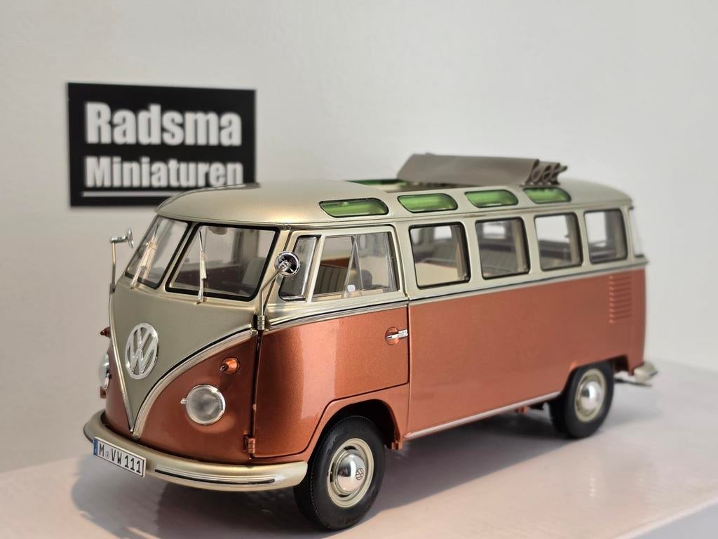 Volkswagen T1 Samba Bus 1962 - Orange metalic 1:18 Schuco, Schuco, Auto, Nieuw, Ophalen of Verzenden