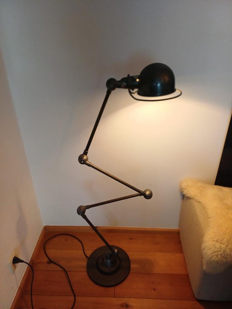 Gerestaureerde vintage Jielde vloerlamp, geborsteld staal, Antiek en Kunst, Ophalen