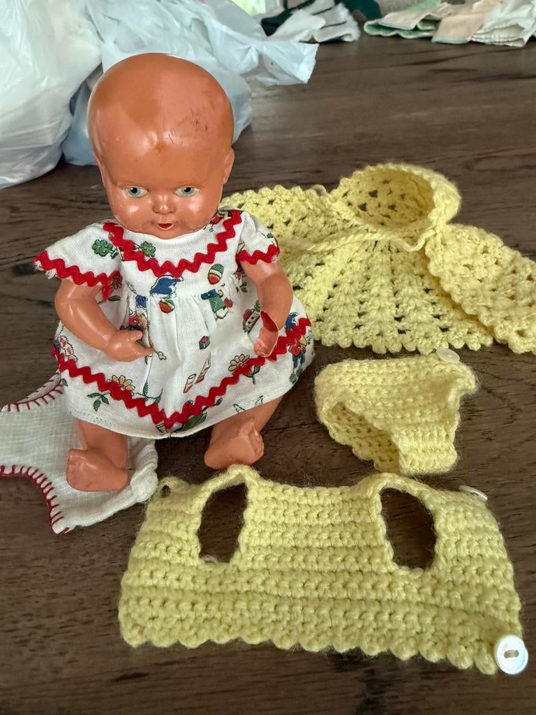 2 Schildkröt popjes vintage jaren 50/60, Verzamelen, Poppen, Ophalen, Gebruikt, Pop