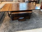 Zeer mooie luxe Engelse salontafel verstelbaar / houtinleg!, 100 tot 150 cm, Eikenhout, Zo goed als nieuw, Minder dan 50 cm