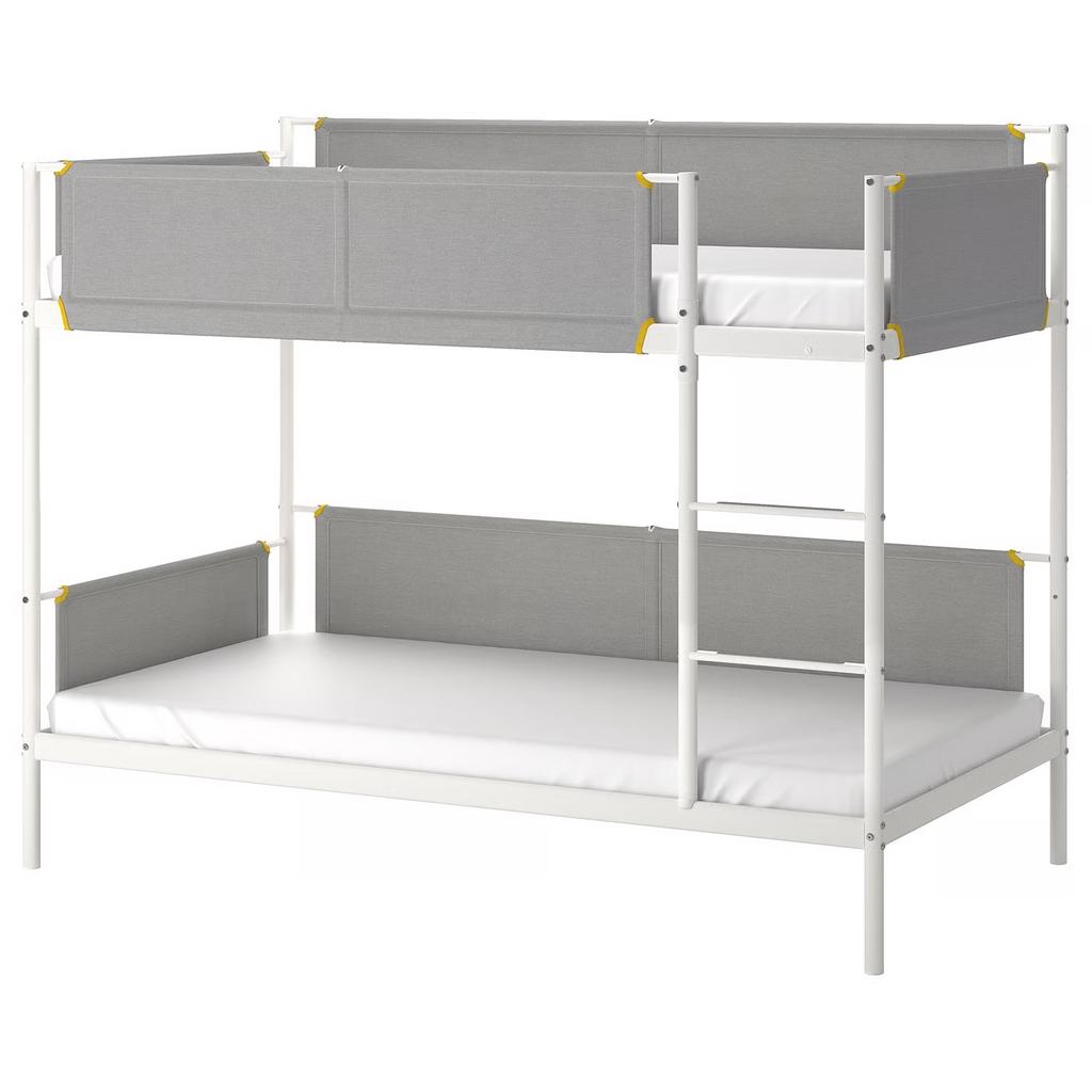Ikea Vitval stapelbed met matrassen en beddengoed - ZGAN, Ophalen, 90 cm, 160 tot 180 cm, Tweepersoons