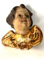 Antieke cherub Putti uit hout gesneden, Ophalen of Verzenden, Gebruikt, Religie