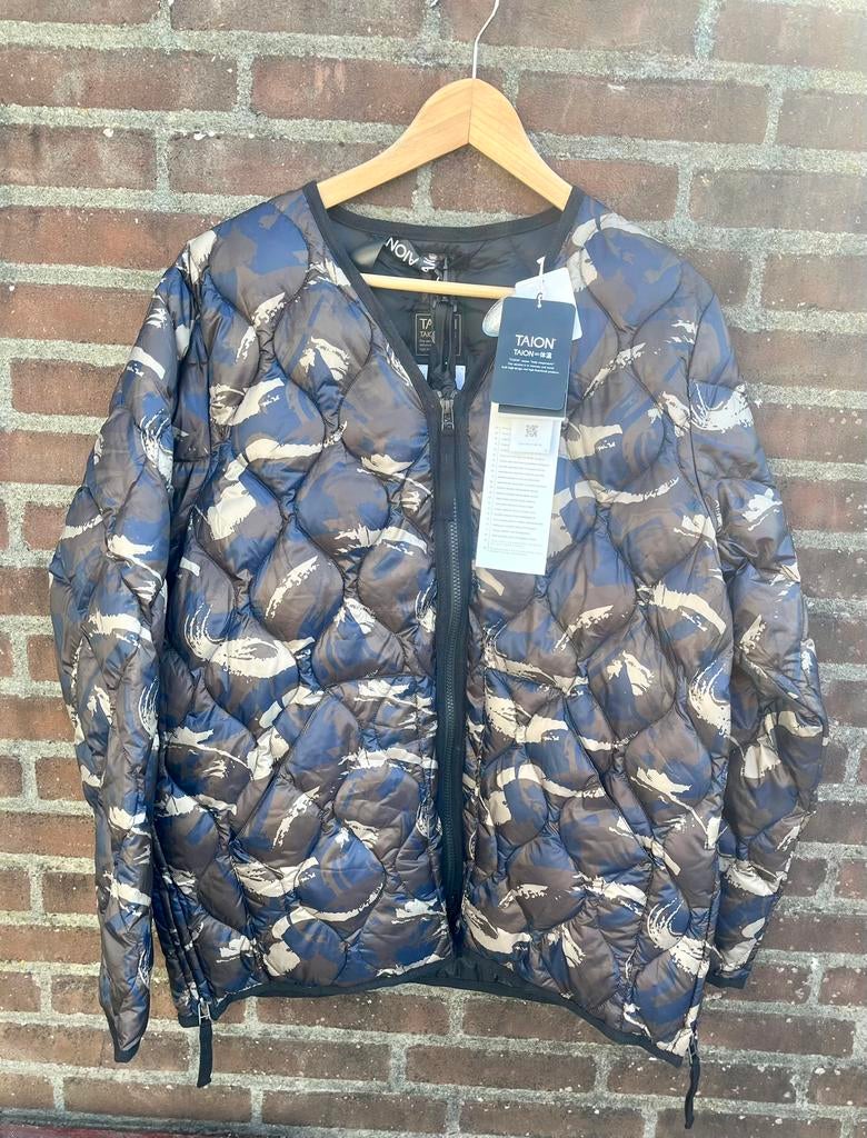 Taion v neck liner down camouflage dons army jacket XL new, Kleding | Heren, Verzenden, Nieuw, Maat 56/58 (XL), Blauw