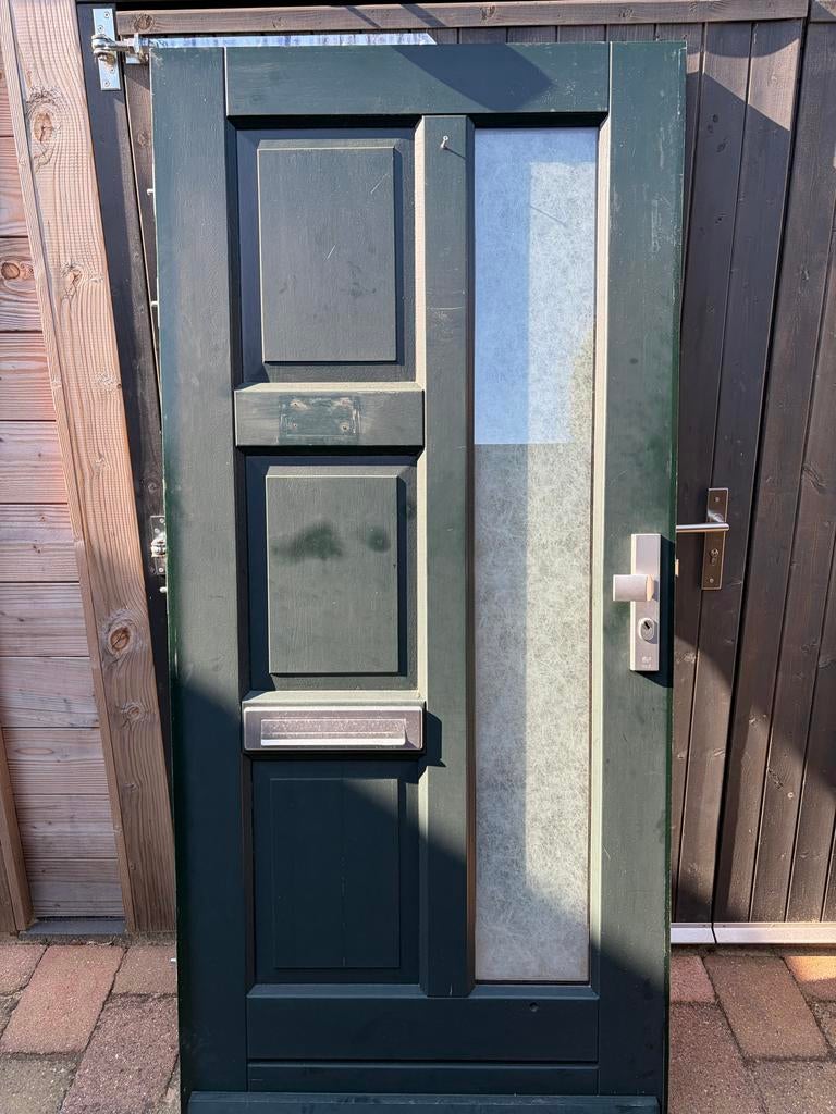 Voordeur oude stijl 945x2000mm met driepuntssluiting, Ophalen, Gebruikt, 80 tot 100 cm, Buitendeur