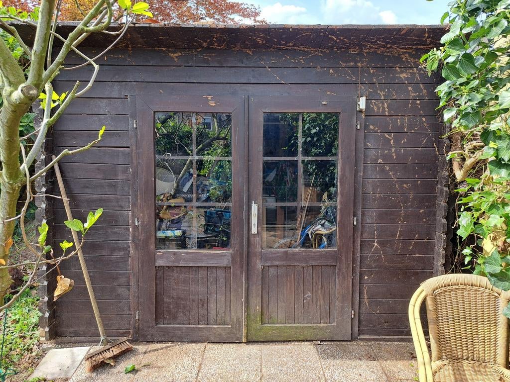Houten Tuinhuisje met Dubbele Deuren - Opknapper, Ophalen, Tuinhuis, 250 tot 500 cm, 2 ramen