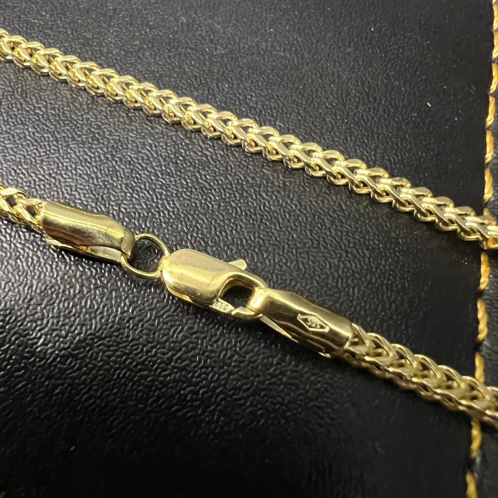 14 karaat gouden ketting vossenstaart schakel italy, Ophalen of Verzenden, Zo goed als nieuw, Goud