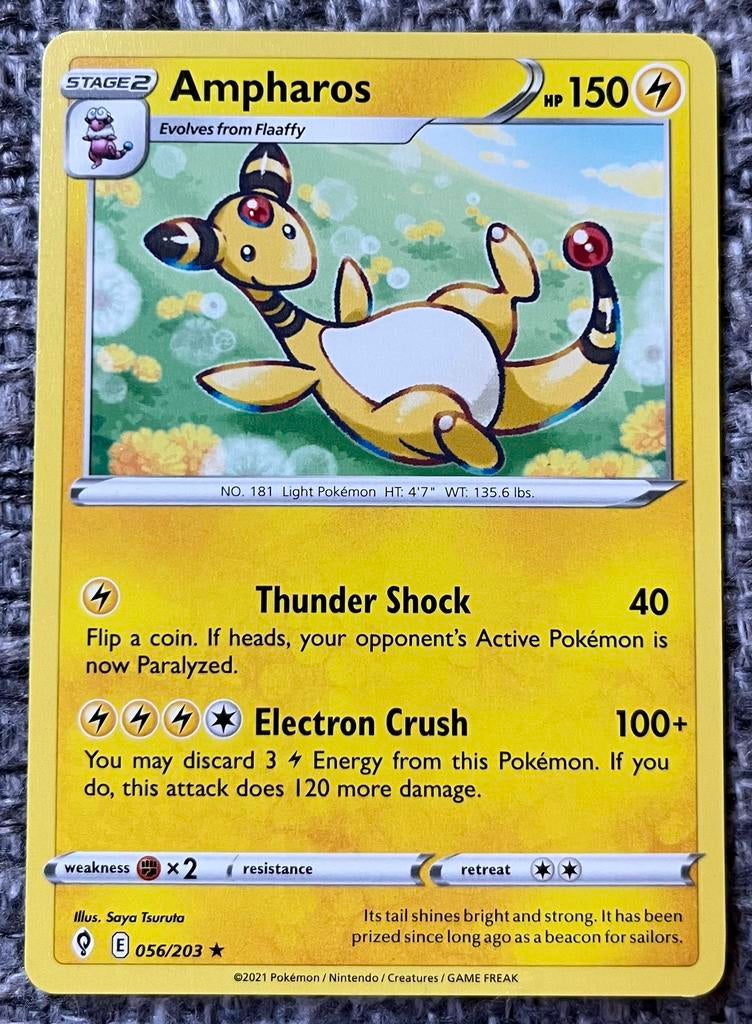 Pokémonkaart van Ampharos (181) • Evolving Skies (056/203), Verzenden, Nieuw, Losse kaart