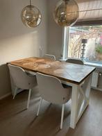 Landelijk/ riviera maison/ Eettafel + stoelen, Ophalen, Zo goed als nieuw, Rechthoekig, 50 tot 100 cm