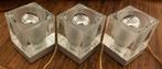 3 Design bed/tafel lampjes CUBETTO by Fabbian, Ophalen, Gebruikt, Glas, Modern