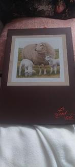 MOOI LANARTE BORDUURPAKKET  SCHAAP EN LAMMETJES, Ophalen of Verzenden, Nieuw, Handborduren, Borduurpakket