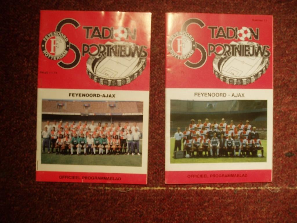Feyenoord-Ajax 2x Programmagids Seizoen 1990 en 1991, Ophalen of Verzenden, Gebruikt, Ajax