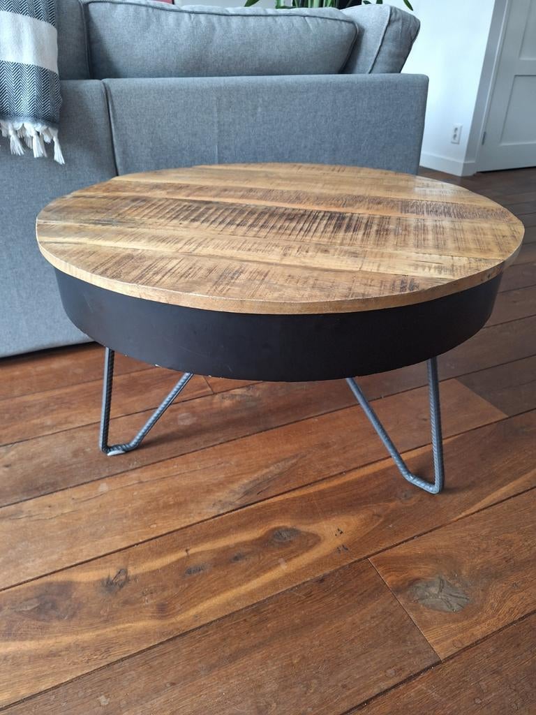 Salontafel hout en metaal Loods 5, Huis en Inrichting, Tafels | Salontafels, Ophalen