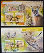 - 673 - 2 Blokken met Wilde Katten en Cheeta's., Verzenden, Gestempeld, Dier of Natuur