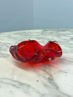 Rode vintage Murano schaal Asbak Sommerso Techniek, Ophalen of Verzenden