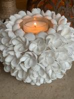 Sfeervolle Waxinelichthouder met Witte Schelpen, Overige materialen, Verzenden, Wit, Nieuw