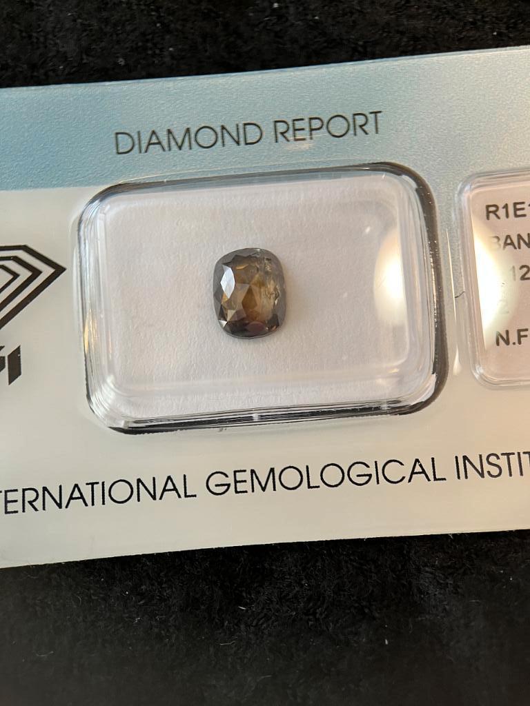 Natural diamond cushion rose cut 1.12 ct (62), Ophalen of Verzenden, Zo goed als nieuw