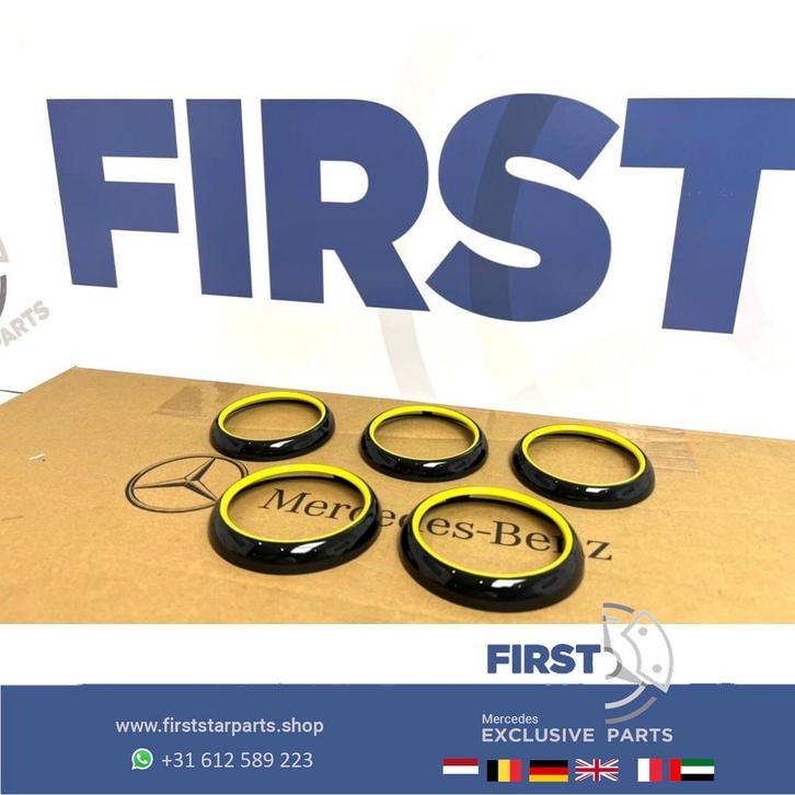 GELE AMG LUCHTROOSTERS voor Mercedes W176 W117 W156 A45 CLA4, Auto-onderdelen, Dashboard en Schakelaars, Mercedes-Benz, Gebruikt