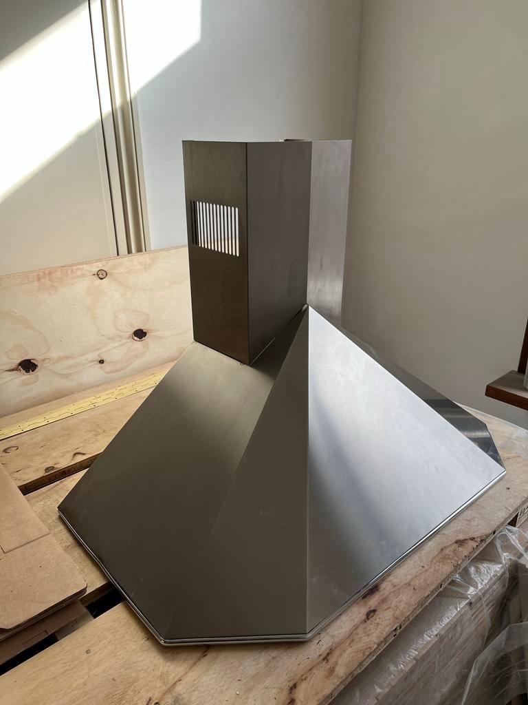 Pelgrim RVS Afzuigkap 90 cm breed, Ophalen, Gebruikt, Wandschouwkap, Motor