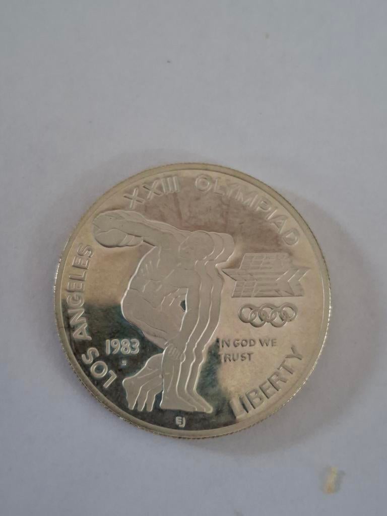 Zilveren 1 dollar uit usa olympische spelen,, Postzegels en Munten, Munten | Amerika, Ophalen of Verzenden, Noord-Amerika