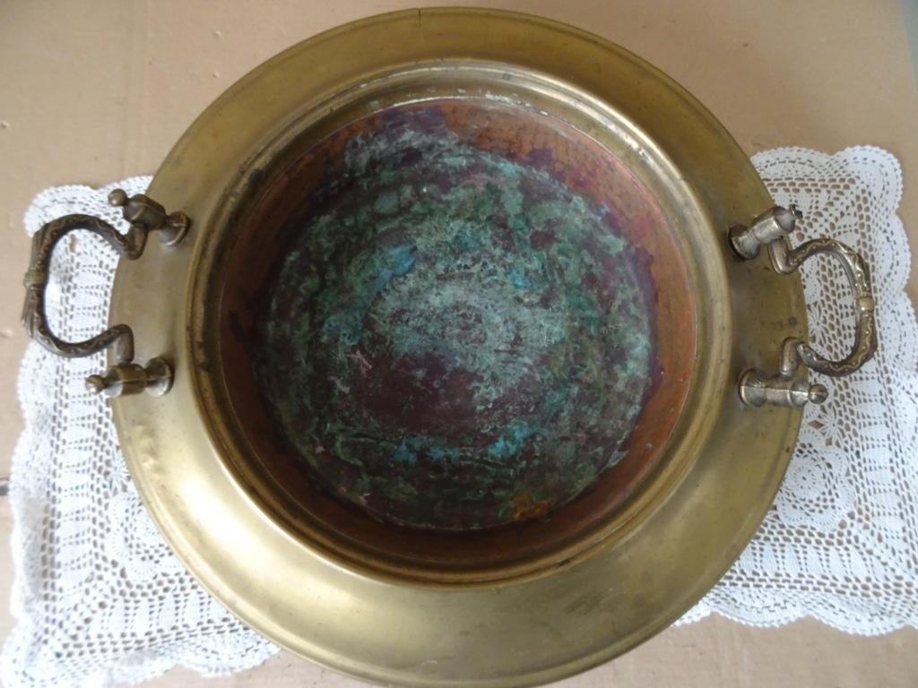 Curiosa antieke koperen vuurschaal vuurpot brassero 45cm1910, Antiek en Kunst, Ophalen of Verzenden