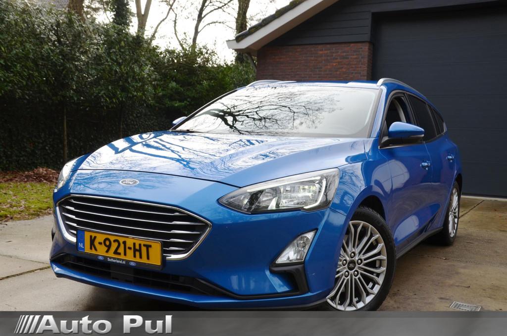 Ford Focus Wagon 1.0 EcoBoost Hybrid Titanium X Business Nav, Auto's, Ford, Gebruikt, Blauw, Origineel Nederlands, 999 cc