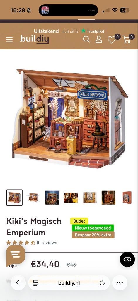 Rolife Kiki's Magic Emporium miniatuurhuis, Hobby en Vrije tijd, Knutselen, Fantasie, Nieuw, Meerkleurig, Overige merken