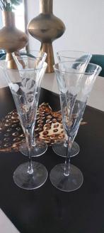 4 vintage champagneglazen. Handmade. Colony Glass., Ophalen of Verzenden