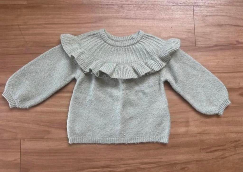 Trui met ruffle van zara - mintgroen - maat 92, Ophalen of Verzenden, Zo goed als nieuw, Meisje