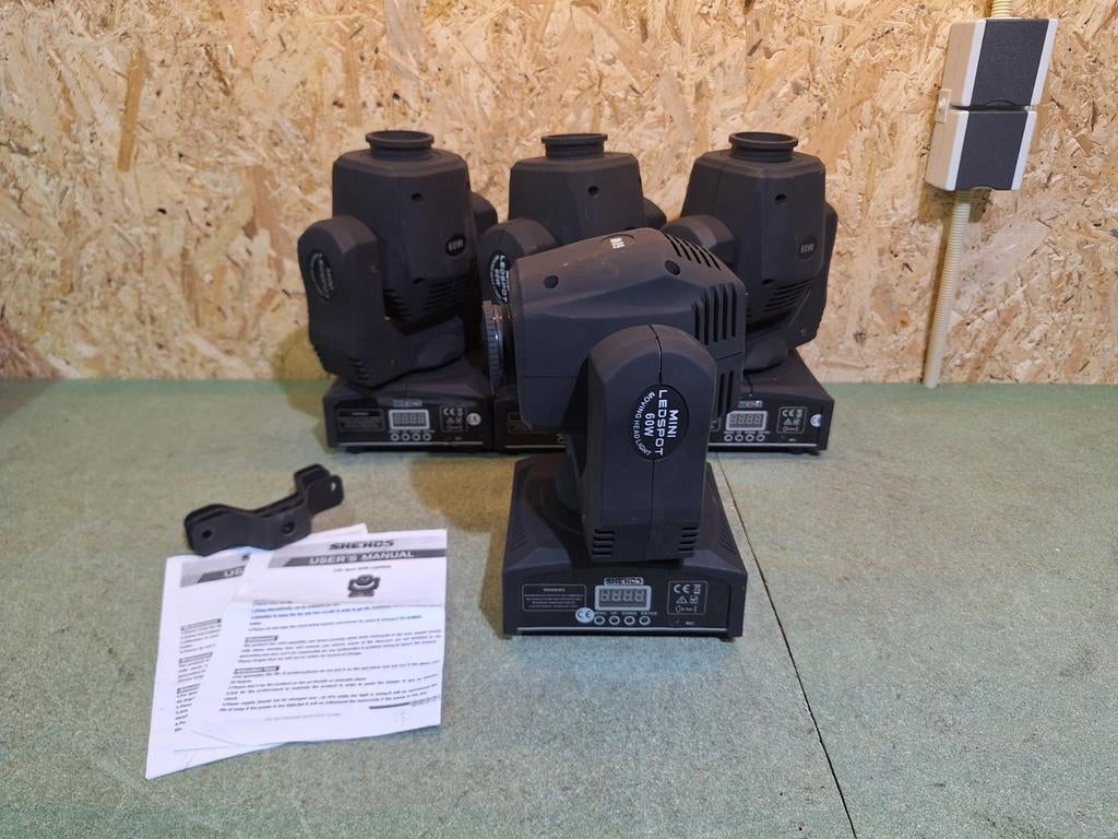 4 stuks spot moving head 60w LED, Muziek en Instrumenten, Licht en Laser, Ophalen of Verzenden, Gebruikt, Licht
