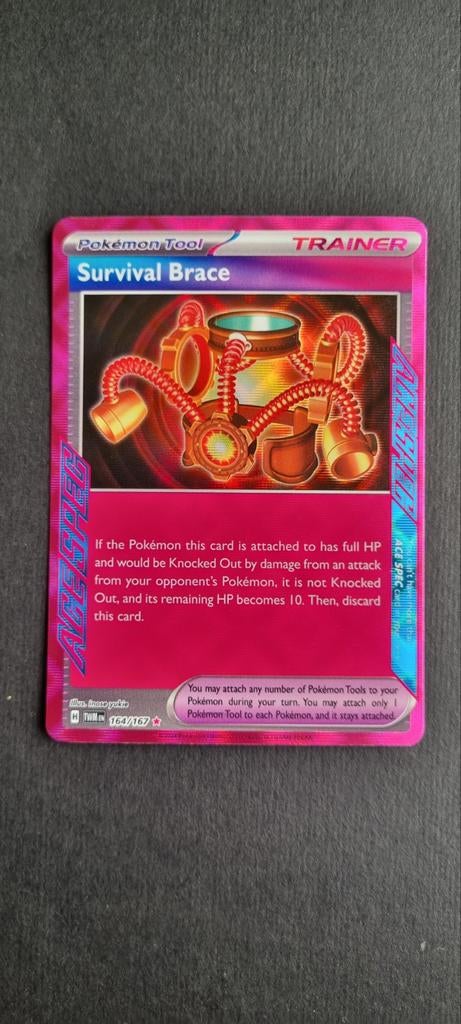 Survival Brace 164/167 - Twilight Masquerade Pokémon Kaart, Ophalen of Verzenden, Zo goed als nieuw, Losse kaart, Foil