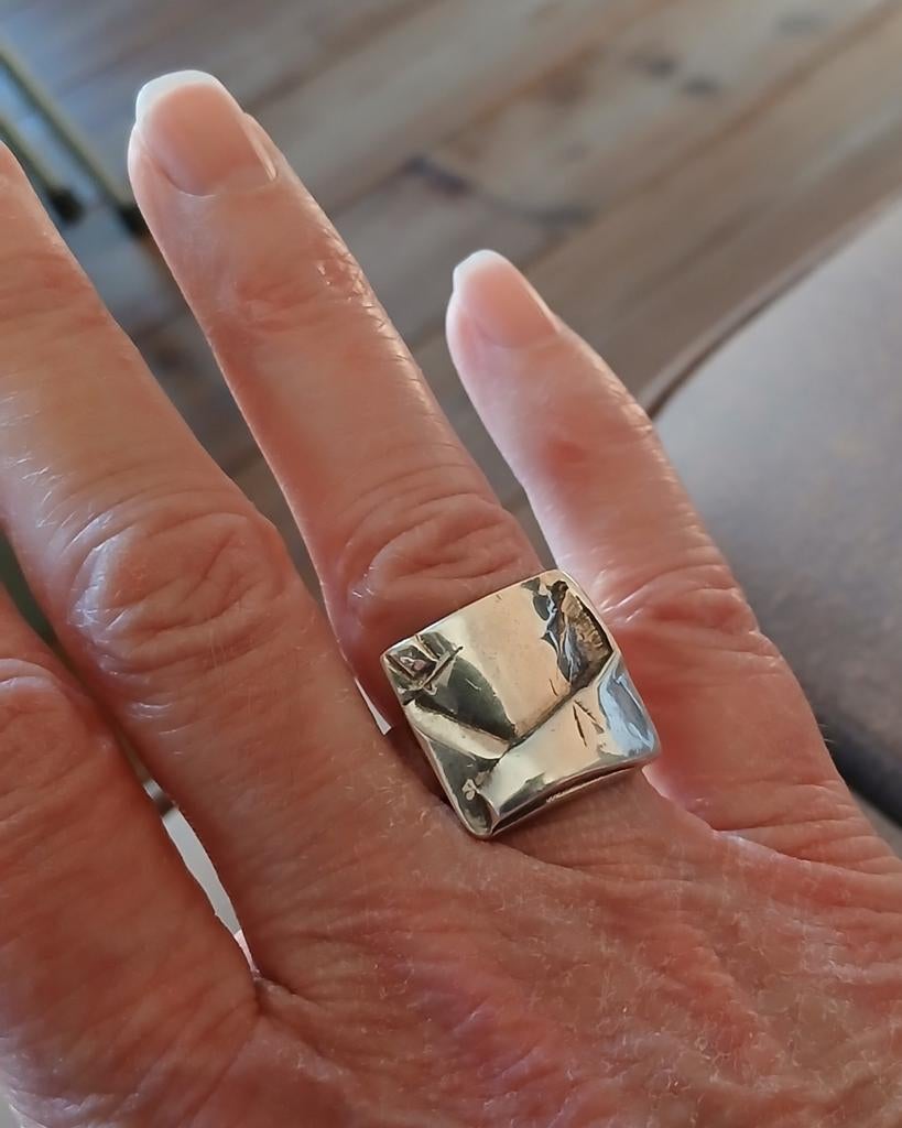 Ton van de Hout Zilveren dames ring NIEUW, Nieuw, Ophalen of Verzenden, 17 tot 18, Dame