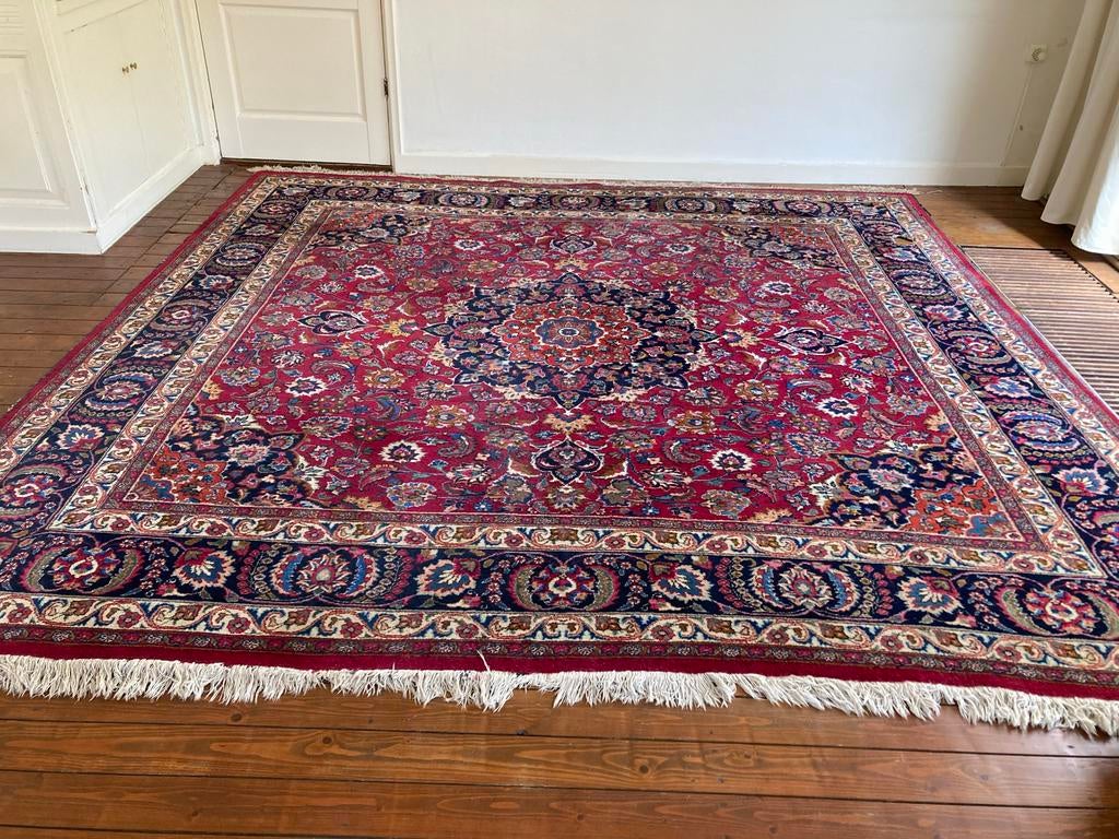 Handgeknoopt wollen Perzisch tapijt 300x300, Ophalen, Gebruikt, Klassiek, Vierkant