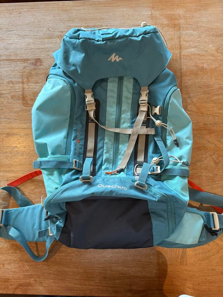Quechua Forclaz 60 Easyfit L - Dames Backpack (Turquoise), 40 cm of meer, Zo goed als nieuw, 60 cm of meer, Ophalen