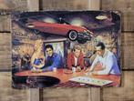 Marilyn Elvis James onder auto reclamebord van metaal deco, Info@deconoord.nl, Deco Noord, Nieuw, Ophalen of Verzenden
