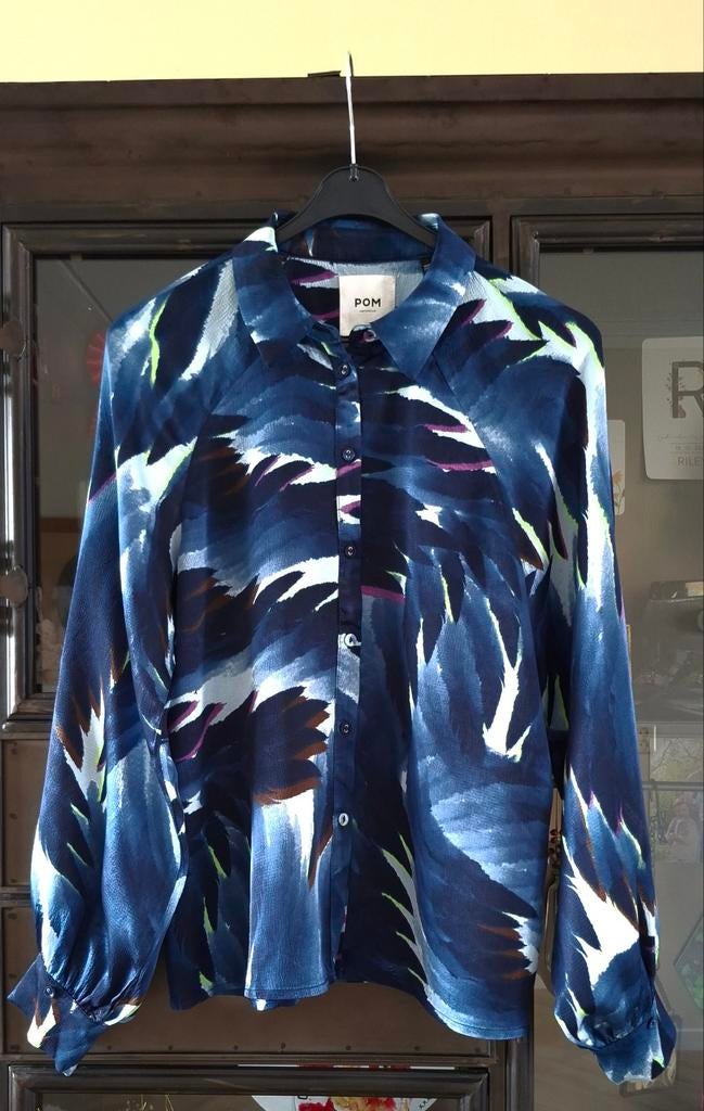 Pom Amsterdam blouse maat 38 M, Kleding | Dames, Blouses en Tunieken, Maat 38/40 (M), Blauw, Ophalen of Verzenden, Zo goed als nieuw