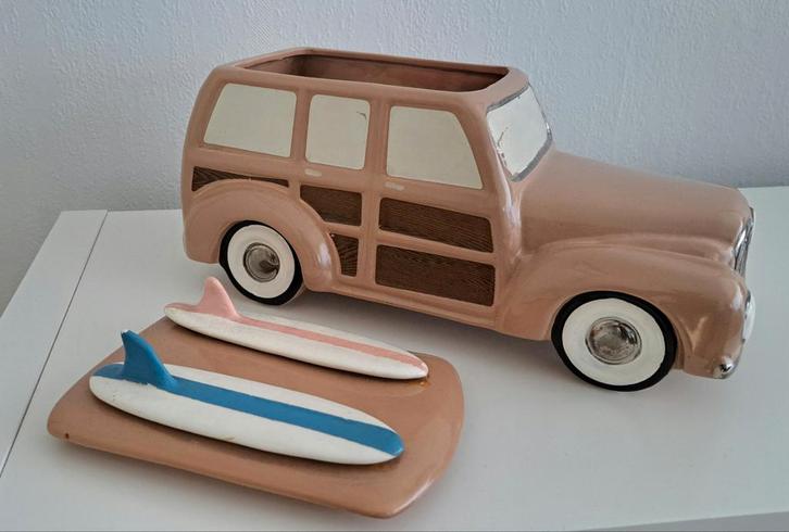Vintage Woogie Auto Koekjestrommel met Surfplanken, Huis en Inrichting, Keuken | Keukenbenodigdheden, Gebruikt, Ophalen of Verzenden