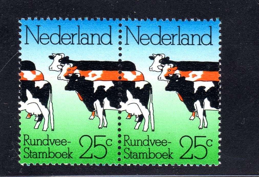 Nvph 1052 paartje koeien 1974 postfris, Postzegels en Munten, Postzegels | Nederland, Ophalen of Verzenden, Na 1940, Postfris