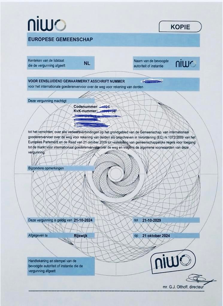 Niwo vergunning, Overige niveaus, Starter, Overige vormen