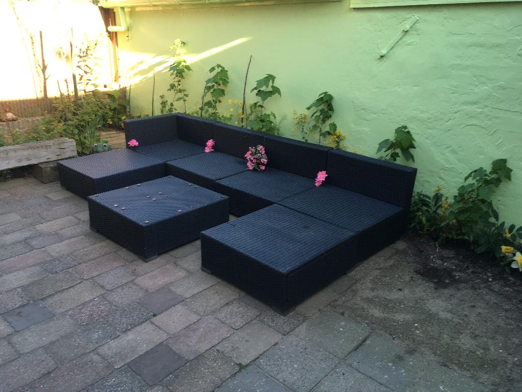 Tuinset, 4 pers. 7 dlg., Ophalen, 4 zitplaatsen, Kunststof, Gebruikt