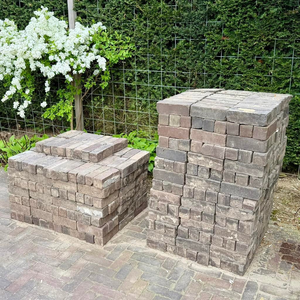 Gebakken dikformaat klinkers rood paars bruin (prijs per m2), Tuin en Terras, Ophalen, Keramiek, Klinkers, Zo goed als nieuw