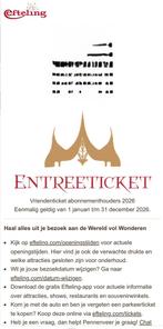 Efteling ticket, Eén persoon, Ticket of Toegangskaart