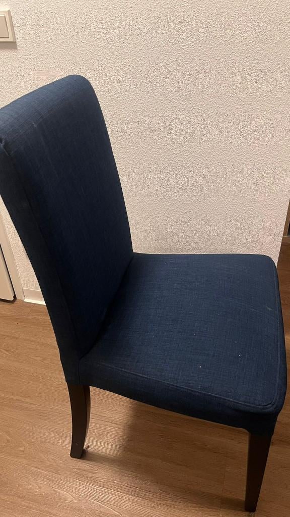 IKEA eetkamerstoelen – Donkerblauw / Donkerbruin, Huis en Inrichting, Stoelen, Zo goed als nieuw, Vier, Hout, Blauw, Ophalen