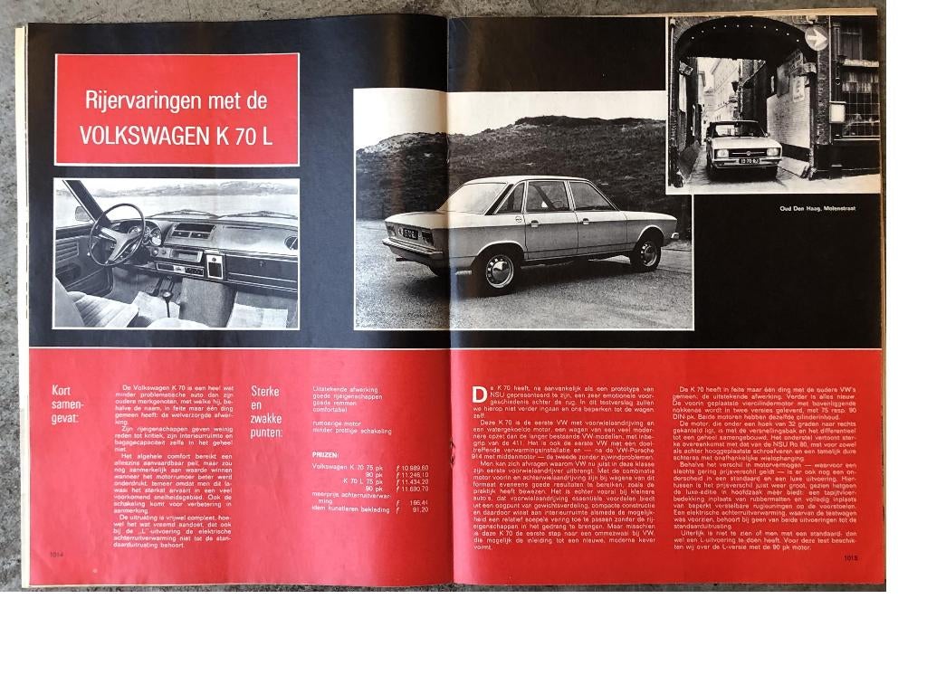 Volkswagen K70 test in Autokampioen 1971, Gelezen, Ophalen of Verzenden, Autokampioen, Volkswagen