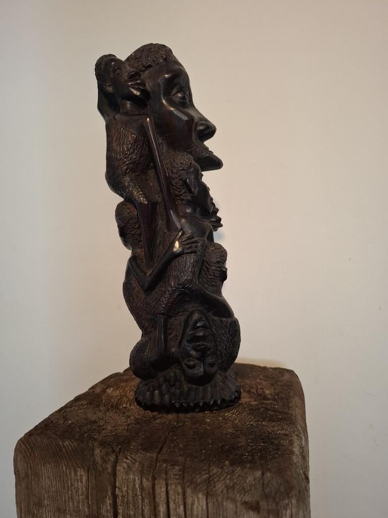 Makonde levensboom uit Mozambique, ca. 1960, 28cm, Ophalen of Verzenden