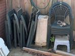 8 tuinstoelen groen, Ophalen, Gebruikt, Kunststof, Verstelbaar