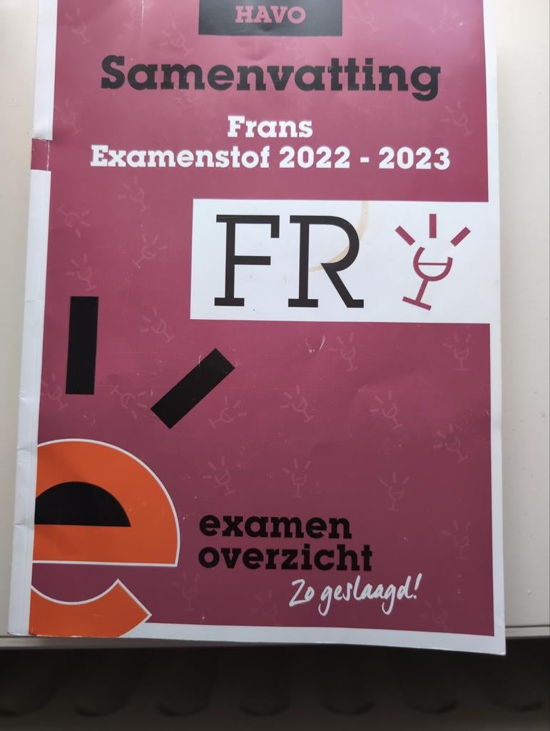Samenvatting Frans Examenstof HAVO 2022 - 2023, Ophalen of Verzenden, Zo goed als nieuw